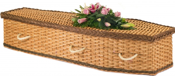 English Willow Eco2 Traditional Coffin in Brown